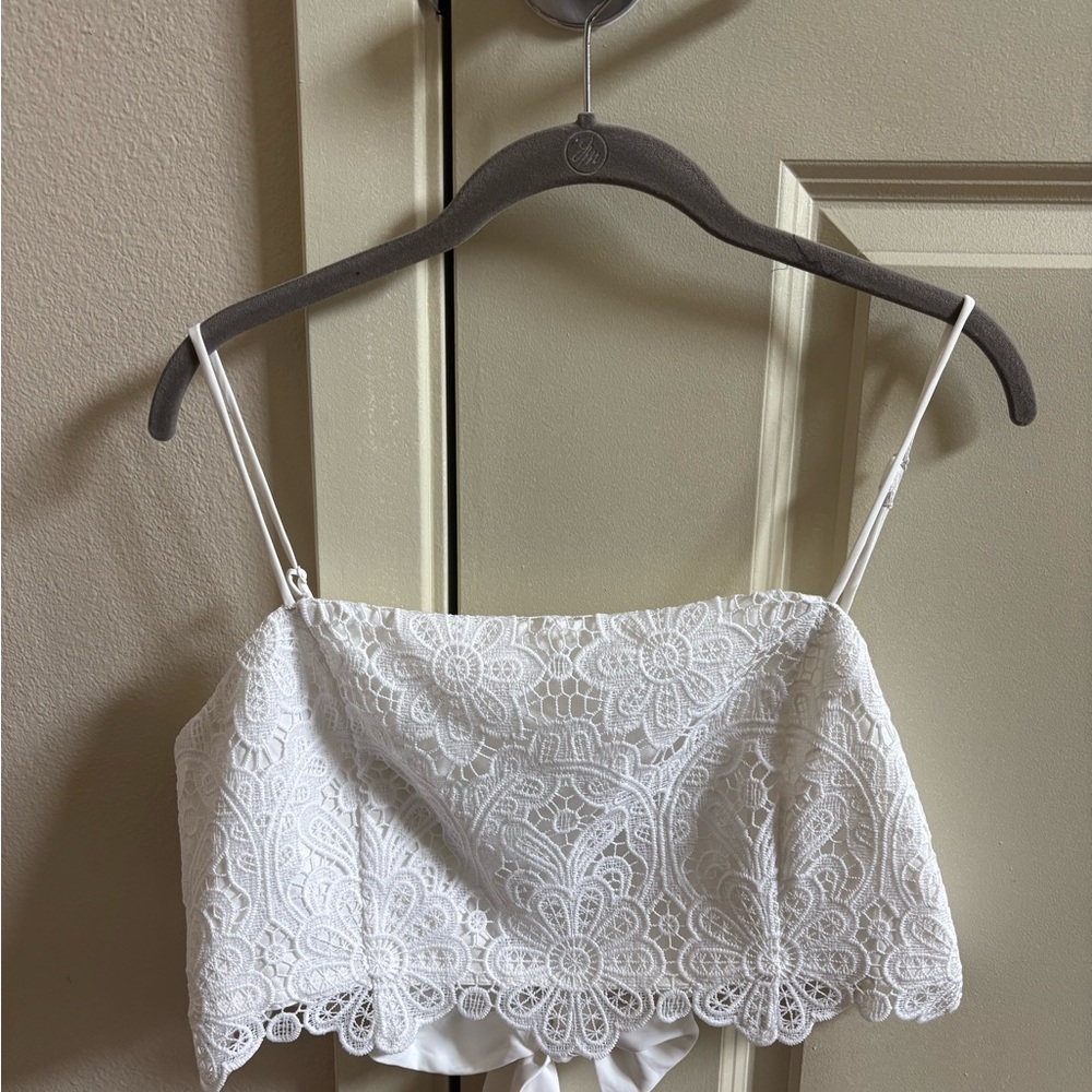 Abercrombie and Fitch White Lace Top/Skort Set